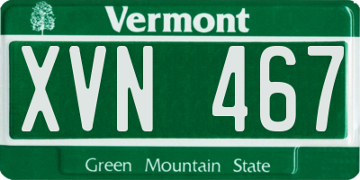 VT license plate XVN467