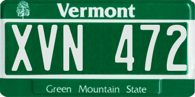 VT license plate XVN472