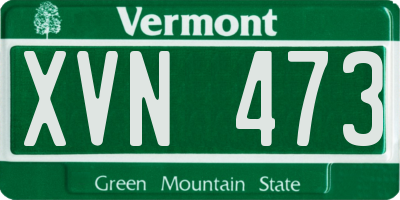 VT license plate XVN473