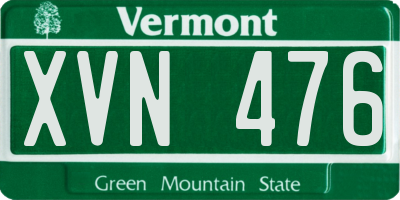 VT license plate XVN476