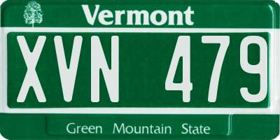 VT license plate XVN479
