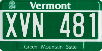 VT license plate XVN481