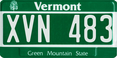VT license plate XVN483