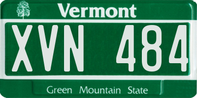VT license plate XVN484