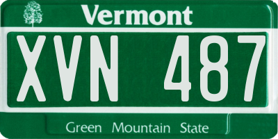 VT license plate XVN487