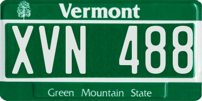 VT license plate XVN488