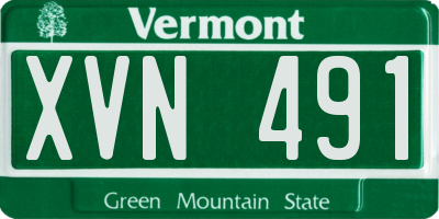 VT license plate XVN491