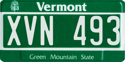 VT license plate XVN493