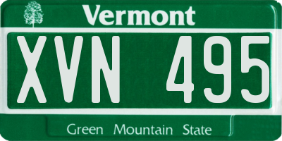 VT license plate XVN495