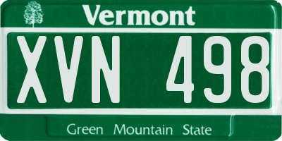 VT license plate XVN498