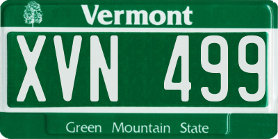 VT license plate XVN499