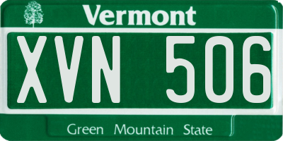 VT license plate XVN506