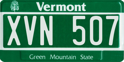 VT license plate XVN507