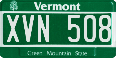 VT license plate XVN508