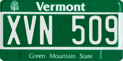VT license plate XVN509