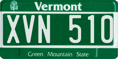 VT license plate XVN510
