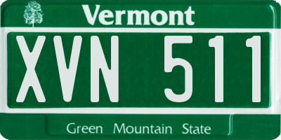 VT license plate XVN511