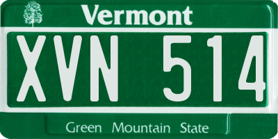 VT license plate XVN514