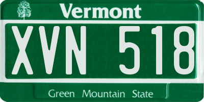 VT license plate XVN518