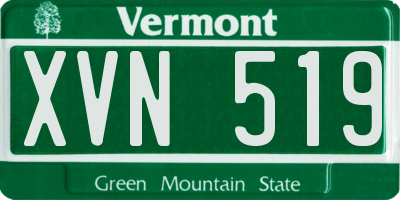 VT license plate XVN519