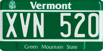 VT license plate XVN520
