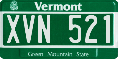 VT license plate XVN521