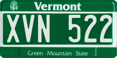 VT license plate XVN522