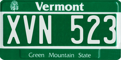 VT license plate XVN523