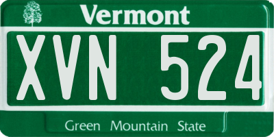 VT license plate XVN524