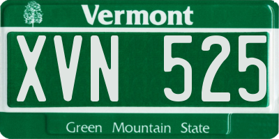 VT license plate XVN525
