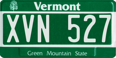 VT license plate XVN527