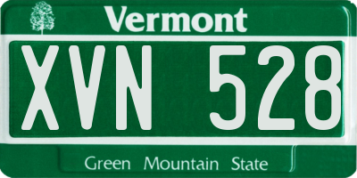 VT license plate XVN528