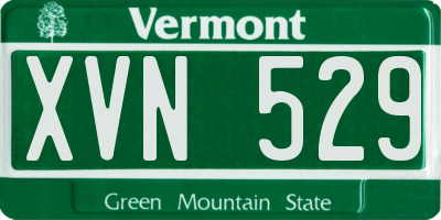 VT license plate XVN529