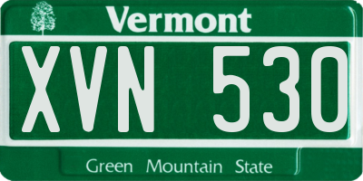 VT license plate XVN530