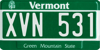 VT license plate XVN531