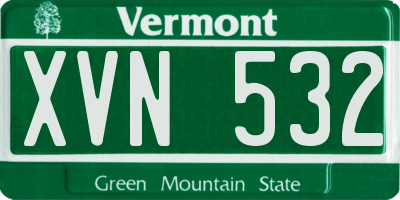 VT license plate XVN532
