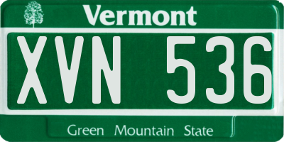 VT license plate XVN536