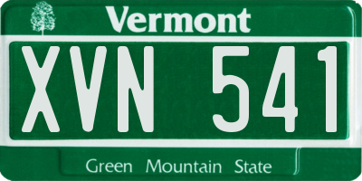 VT license plate XVN541