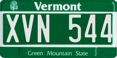 VT license plate XVN544