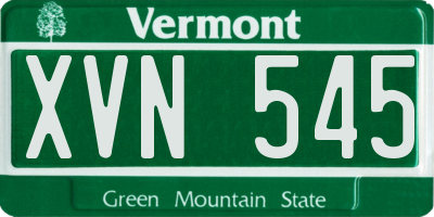 VT license plate XVN545
