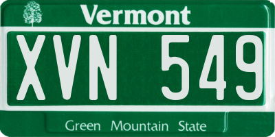 VT license plate XVN549