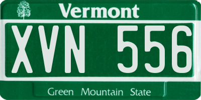 VT license plate XVN556
