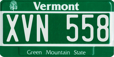 VT license plate XVN558