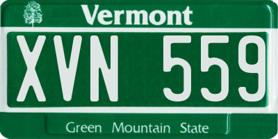 VT license plate XVN559