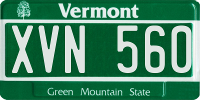 VT license plate XVN560
