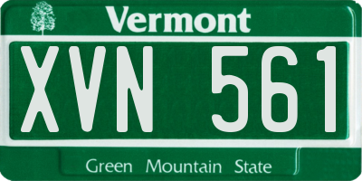VT license plate XVN561