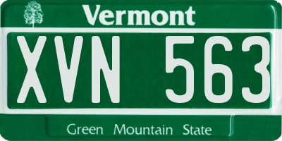 VT license plate XVN563