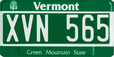 VT license plate XVN565