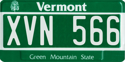 VT license plate XVN566