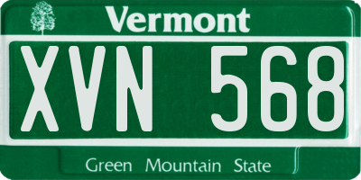 VT license plate XVN568